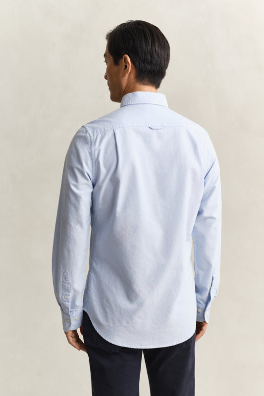 Koszula męska z długim rękawem slim fit niebieska
