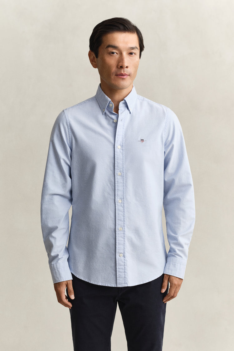 Koszula męska z długim rękawem slim fit niebieska