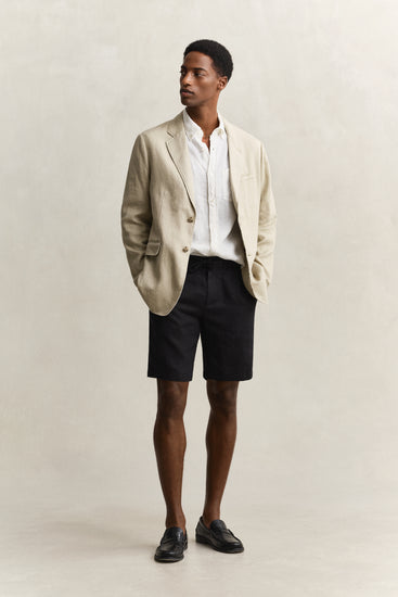 Lniana koszula męska z długim rękawem regular fit biała