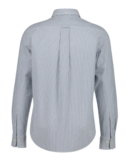 Bawełniana koszula męska w paski z długim rękawem regular fit