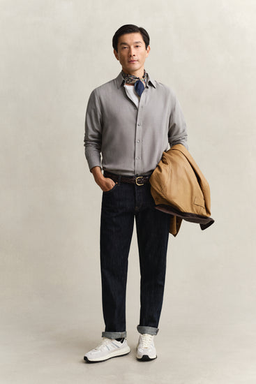 Lyocellowa koszula męska regular fit szara