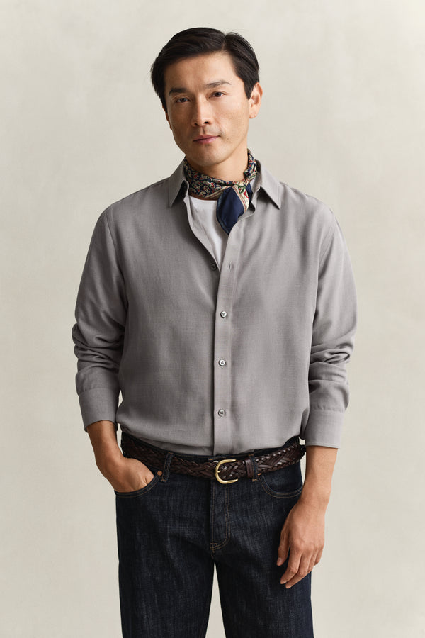 Lyocellowa koszula męska regular fit szara