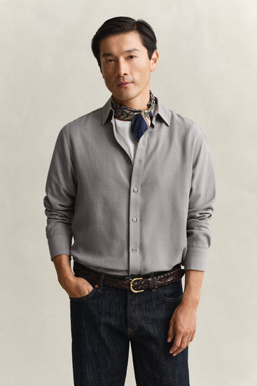 Lyocellowa koszula męska regular fit szara