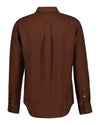 Lyocellowa koszula męska z długim rękawem regular fit brązowa