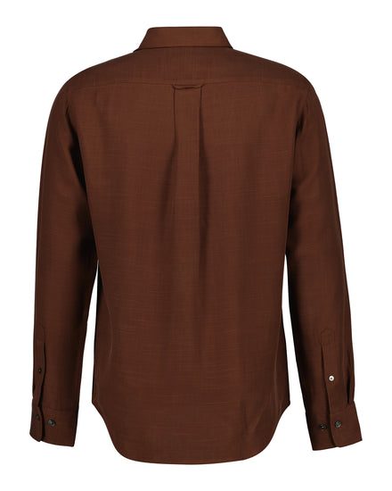 Lyocellowa koszula męska z długim rękawem regular fit brązowa