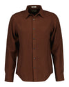 Lyocellowa koszula męska z długim rękawem regular fit brązowa
