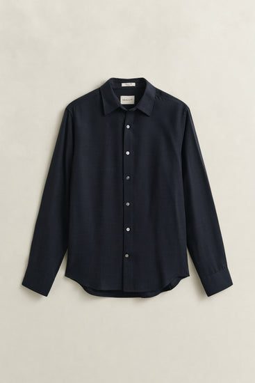 Lyocellowa koszula męska z długim rękawem regular fit granatowa