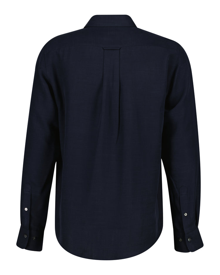 Lyocellowa koszula męska z długim rękawem regular fit granatowa