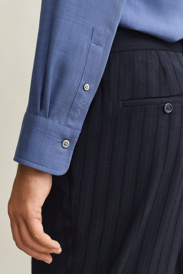 Lyocellowa koszula męska z długim rękawem regular fit niebieska