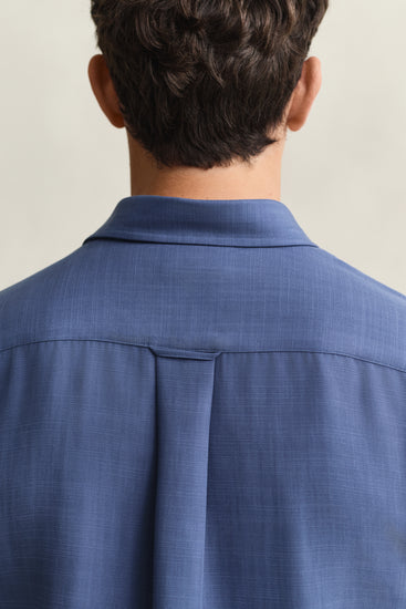 Lyocellowa koszula męska z długim rękawem regular fit niebieska