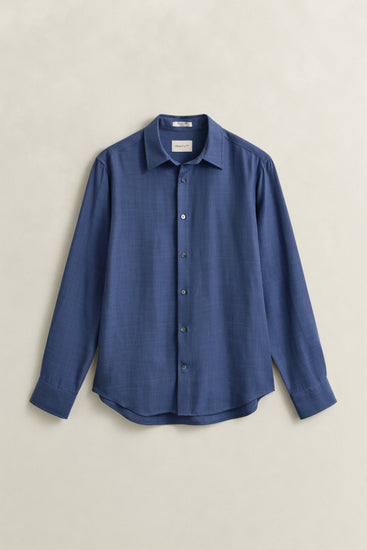 Lyocellowa koszula męska z długim rękawem regular fit niebieska