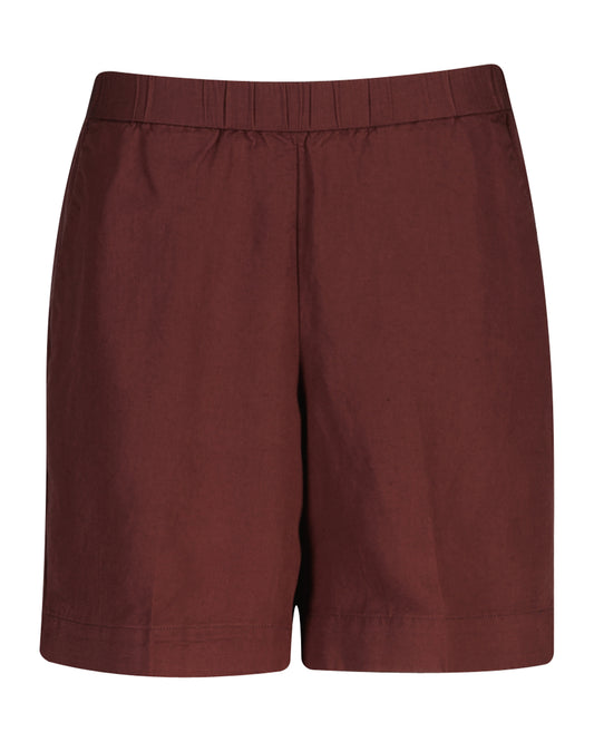 Lniane szorty damskie relaxed fit brązowe