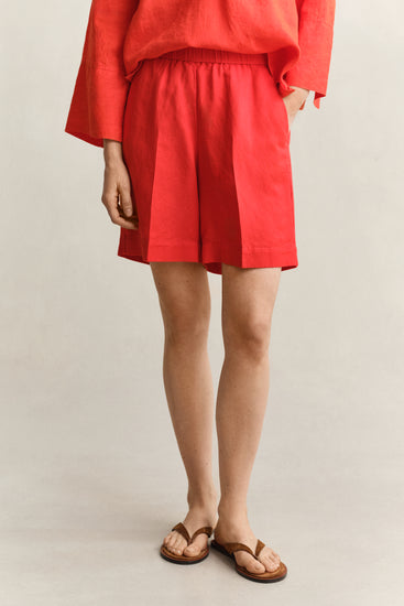 Szorty damskie relaxed fit czerwone