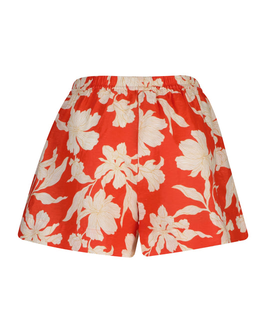 Szorty damskie z nadrukiem relaxed fit czerwone