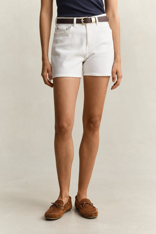 Szorty damskie regular fit białe