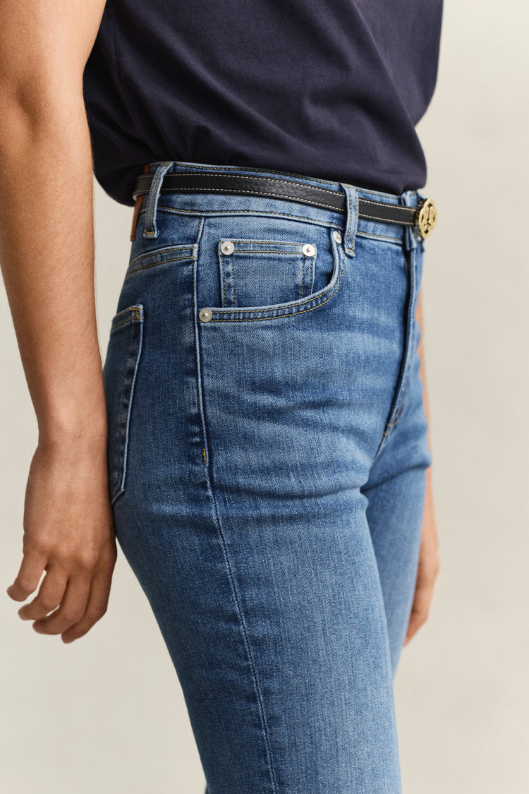 Spodnie jeansowe damskie slim fit niebieskie