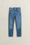 Spodnie jeansowe damskie slim fit niebieskie
