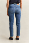 Spodnie jeansowe damskie slim fit niebieskie