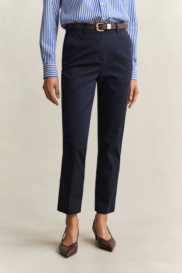 Spodnie damskie slim fit granatowe