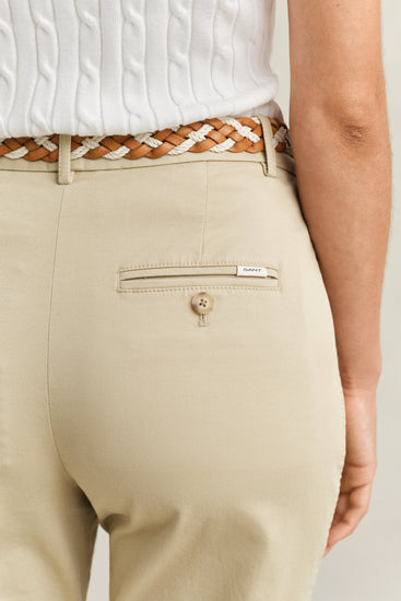 Spodnie damskie slim fit beżowe