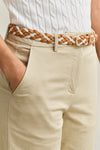 Spodnie damskie slim fit beżowe
