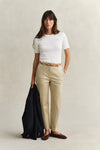Spodnie damskie slim fit beżowe