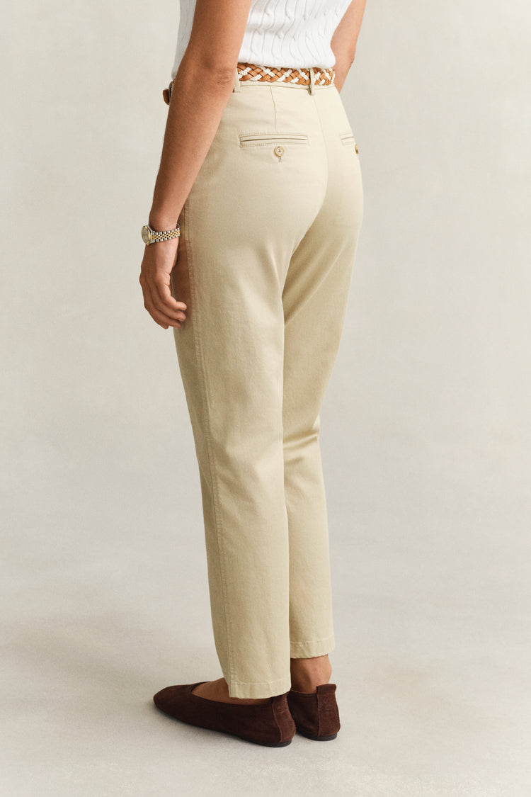 Spodnie damskie slim fit beżowe