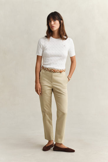 Spodnie damskie slim fit beżowe