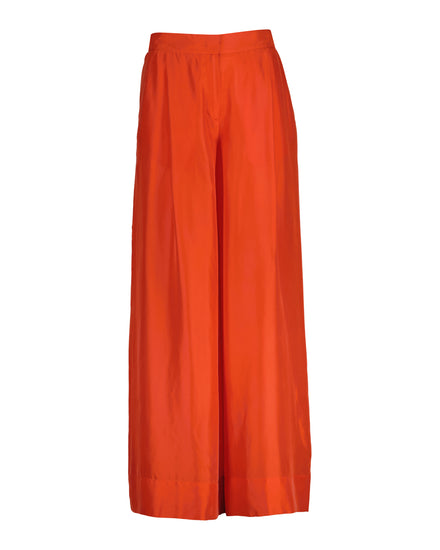 Jedwabne spodnie damskie regular fit granatowe