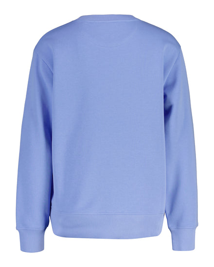 Bluza damska z okrągłym kołnierzykiem relaxed fit niebieska