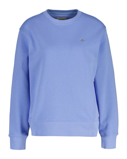 Bluza damska z okrągłym kołnierzykiem relaxed fit niebieska