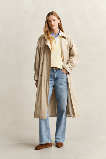 Bluza damska z kołnierzykiem polo z długim rękawem relaxed fit żółta