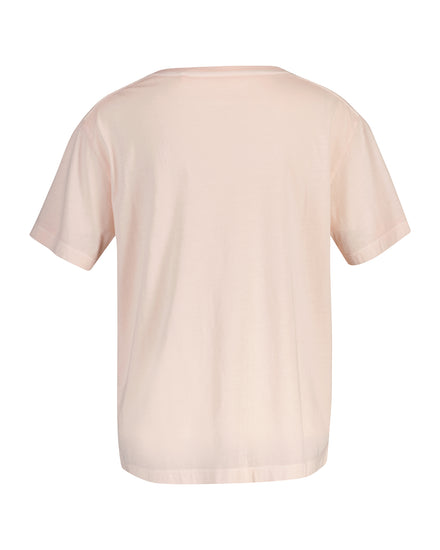 Koszulka damska z krótkim rękawem z dekoltem V regular fit różowa