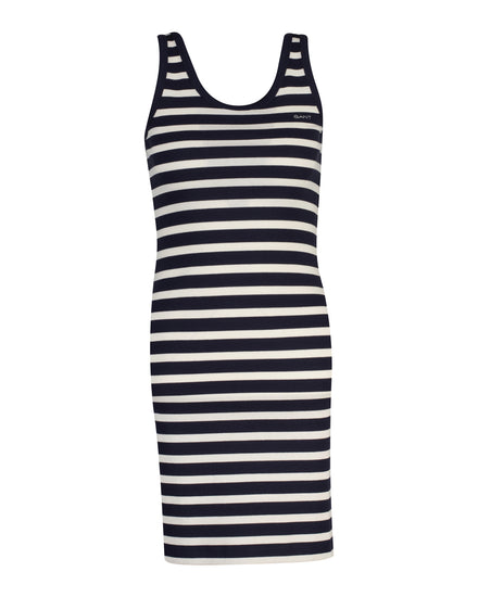 Sukienka damska w paski okrągły kołnierzyk krótki rękaw slim fit