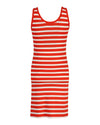Sukienka damska w paski z okrągłym kołnierzykiem z krótkim rękawem slim fit