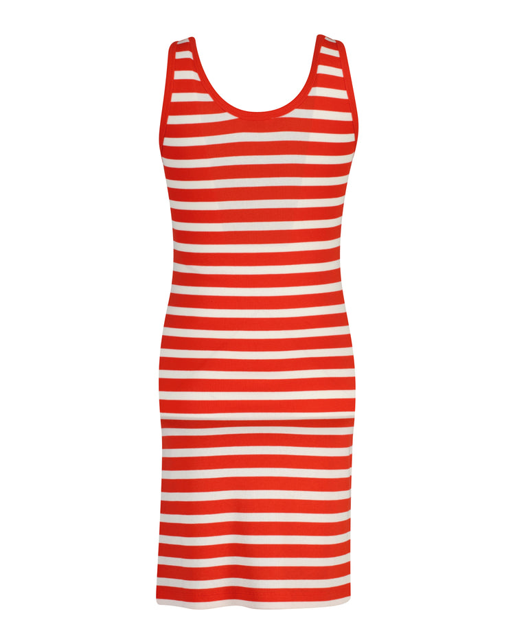 Sukienka damska w paski z okrągłym kołnierzykiem z krótkim rękawem slim fit