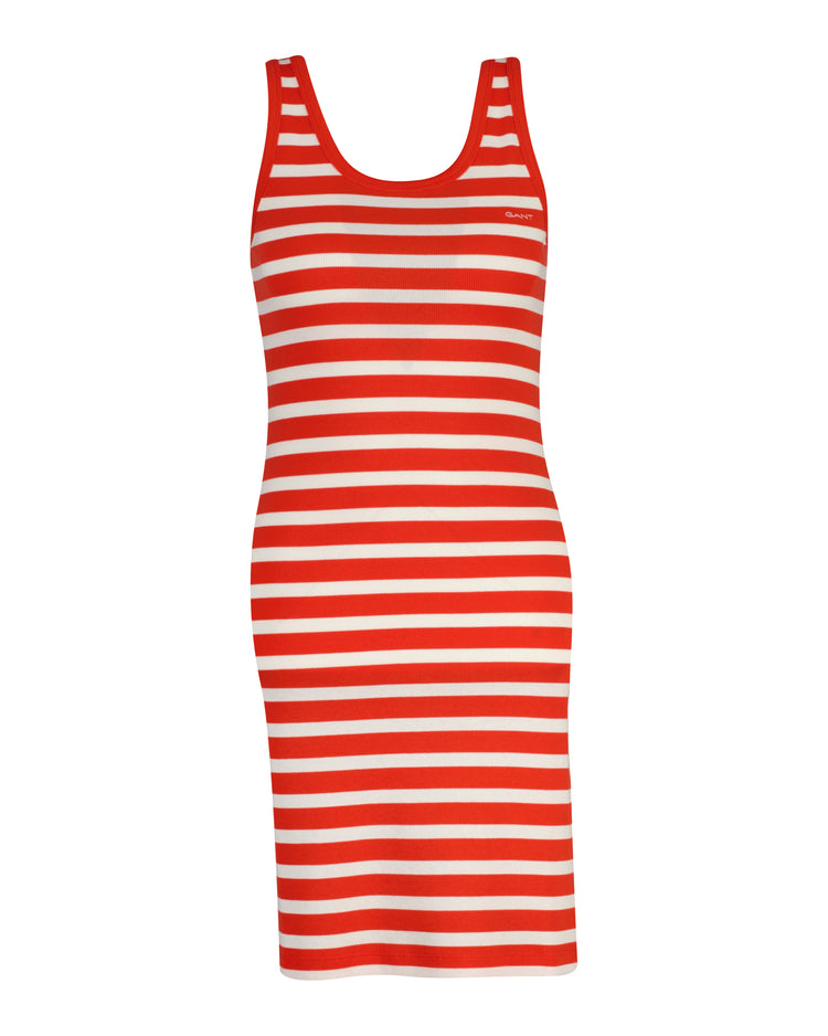 Sukienka damska w paski z okrągłym kołnierzykiem z krótkim rękawem slim fit