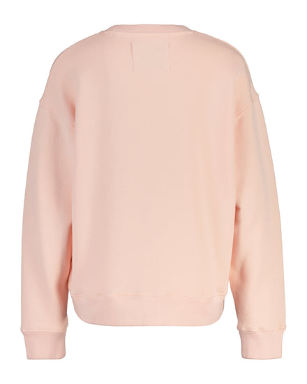 Bawełniana bluza damska z nadrukiem relaxed fit różowa