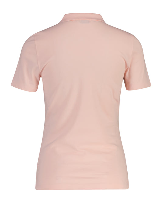 Koszulka polo damska z krótkim rękawem slim fit różowa