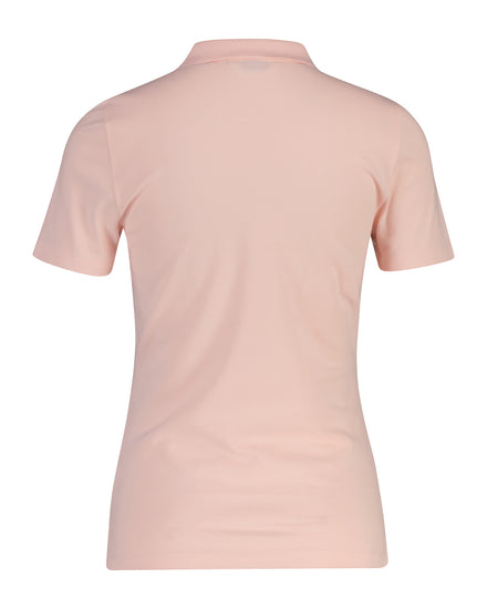 Koszulka polo damska z krótkim rękawem slim fit różowa