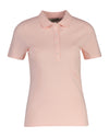 Koszulka polo damska z krótkim rękawem slim fit różowa