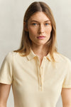 Koszulka polo damska slim fit żółta