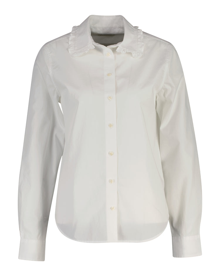 Bawełniana koszula damska z długim rękawem regular fit biała