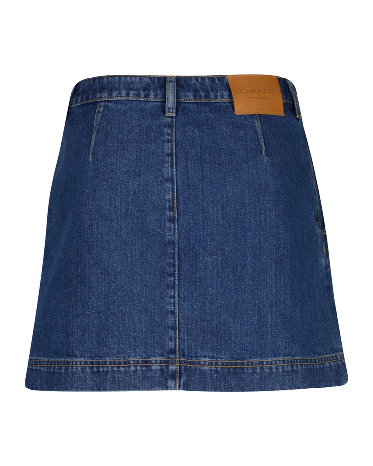 Bawełniana spódnica damska regular fit niebieska