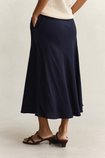 Spódnica damska relaxed fit granatowa