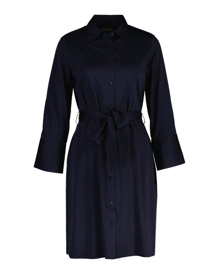 Sukienka damska z kołnierzem koszulowym z długim rękawem z nadrukiem regular fit