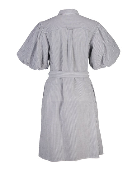 Bawełniana sukienka damska w paski z krótkim rękawem regular fit