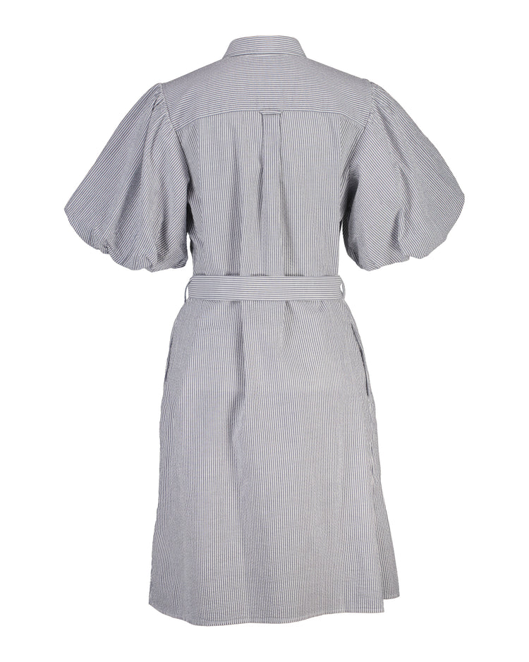 Bawełniana sukienka damska w paski z krótkim rękawem regular fit