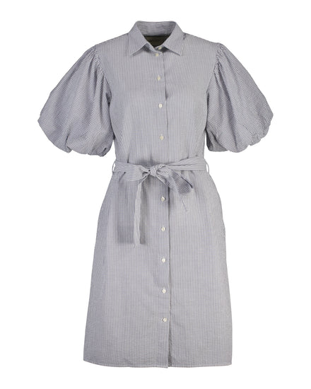 Bawełniana sukienka damska w paski z krótkim rękawem regular fit