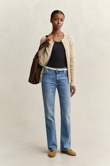 Sweter rozpinany damski z długim rękawem slim fit